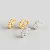 Wholesale Light Luxury S925 Sterling Silver Leaf Earrings With Electroplating