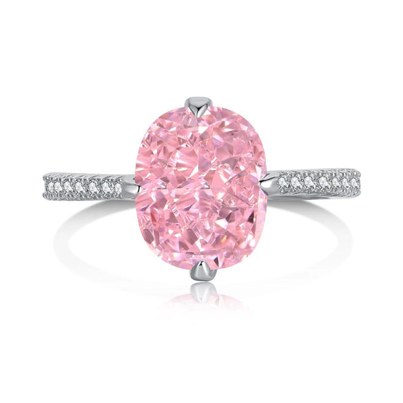Wholesale Light Luxury S925 Sterling Silver Ring With Geometric Pattern And 8A Ice Flower Cut Powder Diamond Zircon For Women
