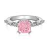 Wholesale Light Luxury S925 Sterling Silver Ring With Geometric Pattern And 8A Ice Flower Cut Powder Diamond Zircon For Women