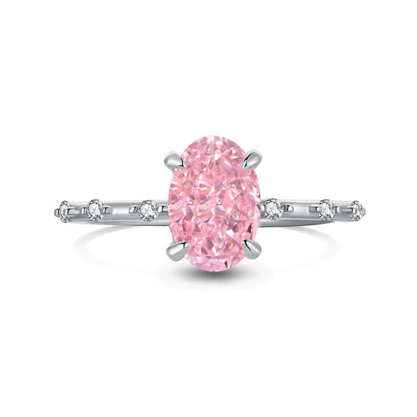 Wholesale Light Luxury S925 Sterling Silver Ring With Geometric Pattern And 8A Ice Flower Cut Powder Diamond Zircon For Women