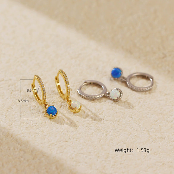 Wholesale Light Luxury Semiround Aobao Earrings In S925 Silver With Geometric Pattern And Electroplating For Women