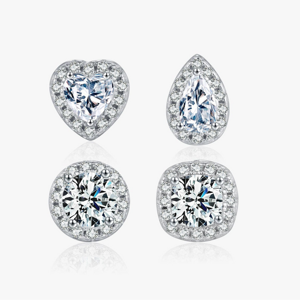Wholesale Light Luxury Shining Drops Geometric Earrings For Women S925 Sterling Silver With Heart And Drop Shape Mosan Diamond