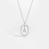 Wholesale Light Luxury 925 Silver Letter Pendant Necklace With Platinum Plated Zirconium Collarbone Chain For Women