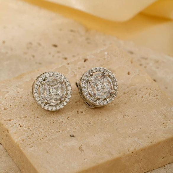 Wholesale Light Luxury Simple Copper Inlaid Zircon Geometric Ear Clip Earrings For Women