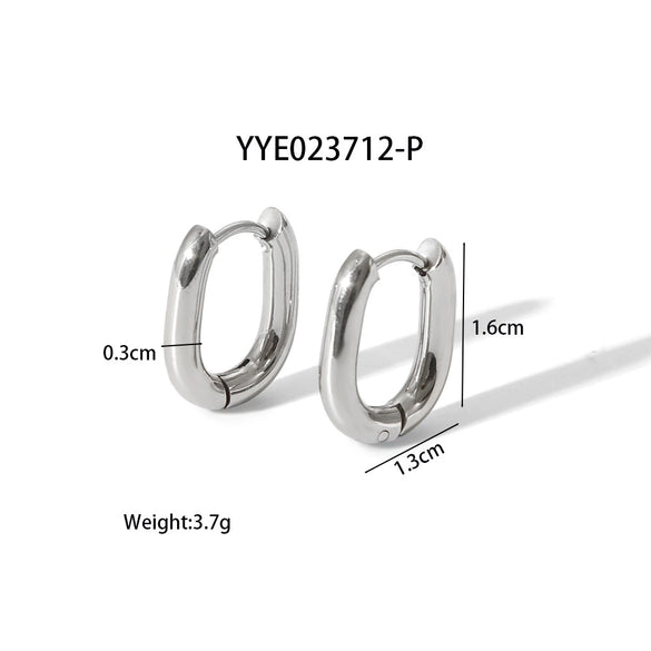 Wholesale Light Luxury Simple Geometric U Shaped Titanium Steel Earrings With Pvd Furnace Real Gold Electroplating
