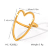 Wholesale Light Luxury Simple Non Fading Open Titanium Steel Ring With Love Flowers And Leaves Design Electroplated
