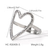 Wholesale Light Luxury Simple Non Fading Open Titanium Steel Ring With Love Flowers And Leaves Design Electroplated