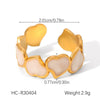 Wholesale Light Luxury Simple Non Fading Open Titanium Steel Ring With Love Flowers And Leaves Design Electroplated