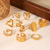 Wholesale Light Luxury Simple Non Fading Open Titanium Steel Ring With Love Flowers And Leaves Design Electroplated