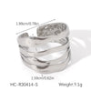 Wholesale Light Luxury Simple Non Fading Open Titanium Steel Ring With Love Flowers And Leaves Design Electroplated
