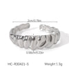 Wholesale Light Luxury Simple Non Fading Open Titanium Steel Ring With Love Flowers And Leaves Design Electroplated