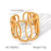 Wholesale Light Luxury Simple Non Fading Open Titanium Steel Ring With Love Flowers And Leaves Design Electroplated