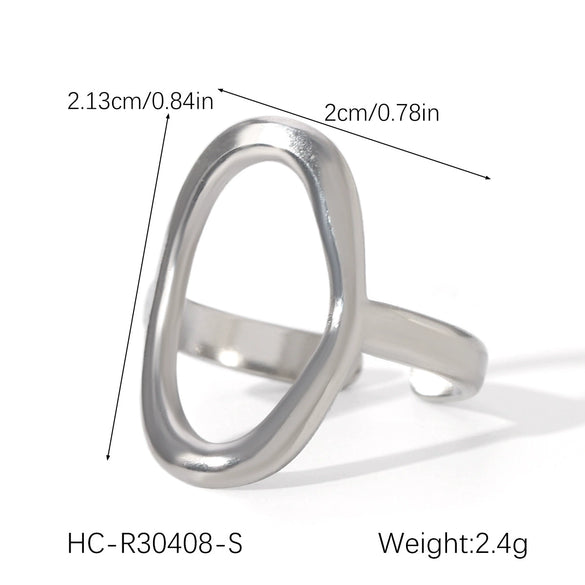 Wholesale Light Luxury Simple Non Fading Open Titanium Steel Ring With Love Flowers And Leaves Design Electroplated