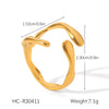 Wholesale Light Luxury Simple Non Fading Open Titanium Steel Ring With Love Flowers And Leaves Design Electroplated
