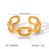 Wholesale Light Luxury Simple Non Fading Open Titanium Steel Ring With Love Flowers And Leaves Design Electroplated