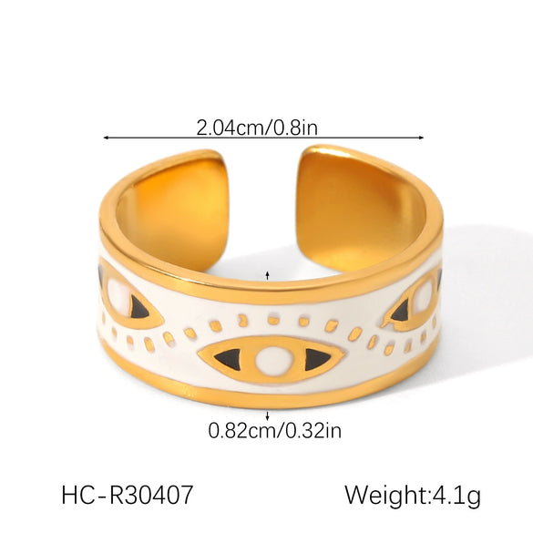 Wholesale Light Luxury Simple Non Fading Open Titanium Steel Ring With Love Flowers And Leaves Design Electroplated