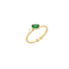 Wholesale Light Luxury Simple Rectangular Emerald Zircon Ring Stainless Steel 18K Gold Plated Electroplated Women's