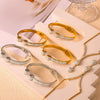 Wholesale Light Luxury Snake Head Pendant Opening Elastic Bracelet With Gold Plated Titanium Steel Snake Bone Chain Set