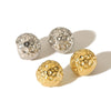 Wholesale Light Luxury Sports Style Geometric Stainless Steel Electroplated Spherical Earrings For Women