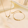 Wholesale Light Luxury Square Pattern Titanium Steel Electroplated Oshaped Clavicle Necklace For Women