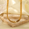 Wholesale Light Luxury Square Rectangular Stainless Steel Necklace And Bracelet With Cuban Chain Pvd Furnace Real Gold Electroplating For Unisex