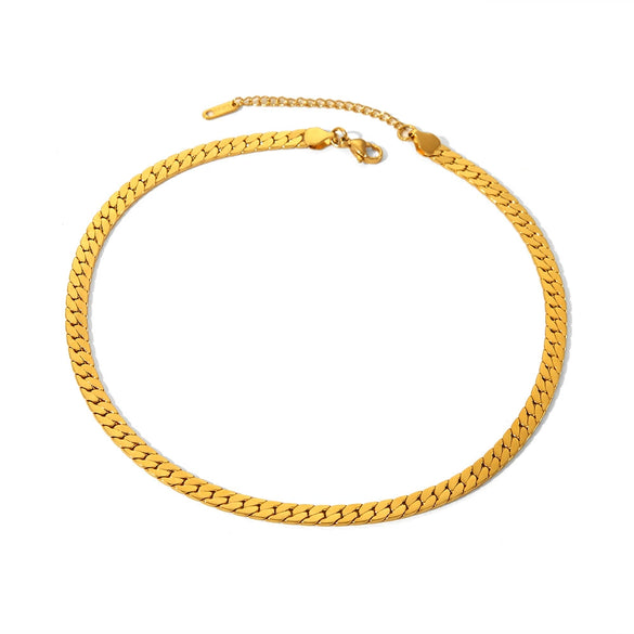 Wholesale Light Luxury Square Rectangular Stainless Steel Necklace And Bracelet With Cuban Chain Pvd Furnace Real Gold Electroplating For Unisex