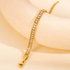Wholesale Light Luxury Stainless Steel And Titanium Steel Diamondencrusted Rhombus Patterned Bracelet With Electroplating