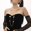 Wholesale Light Luxury Stainless Steel And White Seashell Geometric Long Stacked Necklace For Women With Electroplating