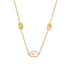 Wholesale Light Luxury Stainless Steel And White Seashell Geometric Long Stacked Necklace For Women With Electroplating