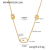 Wholesale Light Luxury 316L Stainless Steel And White Seashells Geometric Pattern Long Stacked Necklace For Women Electroplated