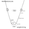 Wholesale Light Luxury 316L Stainless Steel And White Seashells Geometric Pattern Long Stacked Necklace For Women Electroplated