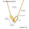 Wholesale Light Luxury Stainless Steel And Zircon Ferris Wheel Square Double Ring Buckle Inlaid Pendant Clavicle Chain And Bracelet Jewelry For Women Electroplated