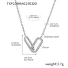 Wholesale Light Luxury Stainless Steel And Zircon Ferris Wheel Square Double Ring Buckle Inlaid Pendant Clavicle Chain And Bracelet Jewelry For Women Electroplated