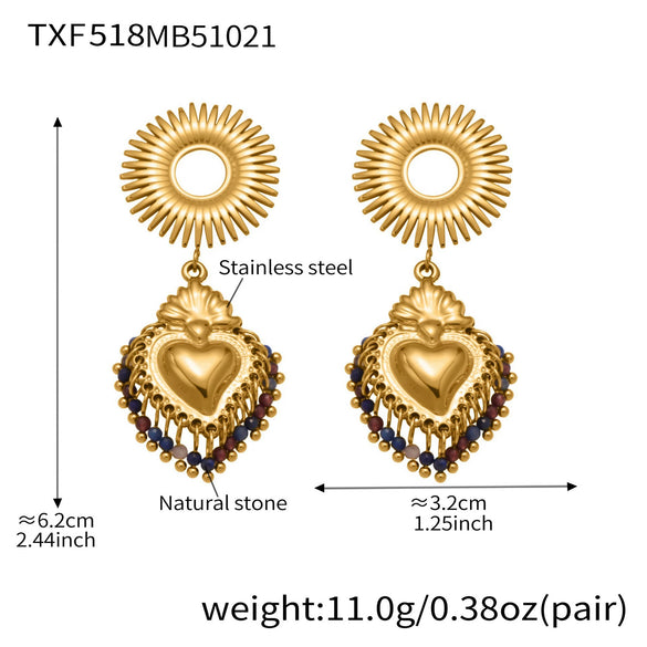 Wholesale Light Luxury Stainless Steel Crown Heart 18K Gold Plated Jewelry Set For Women Including Necklace Bracelet And Earrings