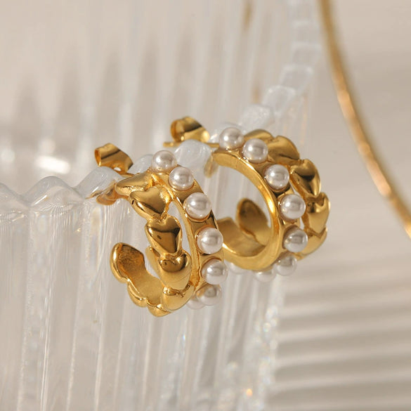 Wholesale Light Luxury Stainless Steel Earrings With Geometric Design 18K Goldplated By Vacuum Real Gold Electroplating In Pvd Furnace For Women