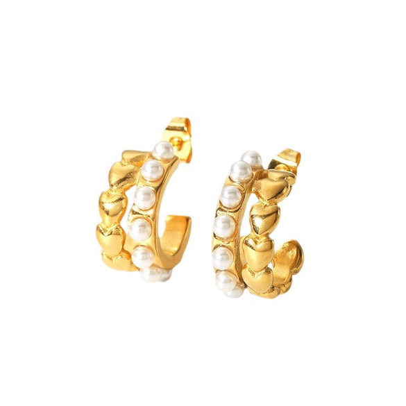 Wholesale Light Luxury Stainless Steel Earrings With Geometric Design 18K Goldplated By Vacuum Real Gold Electroplating In Pvd Furnace For Women