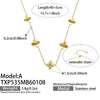 Wholesale Light Luxury Stainless Steel Electroplated Flowerinlaid Zircon Jewelry Set For Women