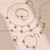 Wholesale Light Luxury Stainless Steel Electroplated Flowerinlaid Zircon Jewelry Set For Women