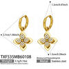 Wholesale Light Luxury Stainless Steel Electroplated Flowerinlaid Zircon Jewelry Set For Women