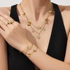 Wholesale Light Luxury Stainless Steel Electroplated Flowerinlaid Zircon Jewelry Set For Women