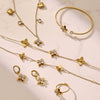 Wholesale Light Luxury Stainless Steel Electroplated Flowerinlaid Zircon Jewelry Set For Women