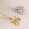 Wholesale Light Luxury Stainless Steel Flower Pendant Necklace With Electroplating O Word Chain For Women