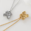 Wholesale Light Luxury Stainless Steel Flower Pendant Necklace With Electroplating O Word Chain For Women