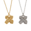 Wholesale Light Luxury Stainless Steel Flower Pendant Necklace With Electroplating O Word Chain For Women