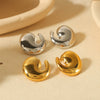 Wholesale Light Luxury Stainless Steel Geometric Earrings For Women With 18K Gold Plated Electroplating