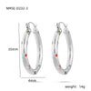 Wholesale Light Luxury Stainless Steel Geometric Earrings With Electroplating For Women