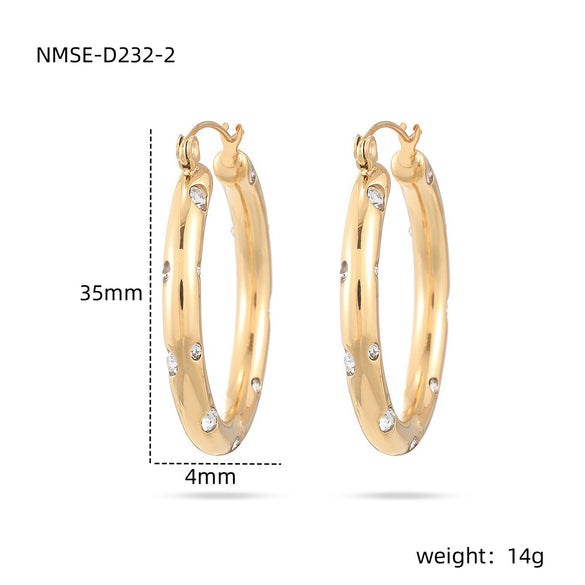 Wholesale Light Luxury Stainless Steel Geometric Earrings With Electroplating For Women