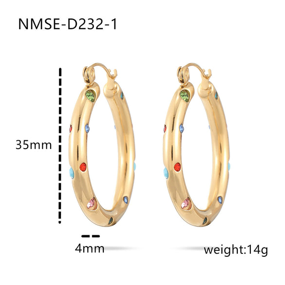Wholesale Light Luxury Stainless Steel Geometric Earrings With Electroplating For Women