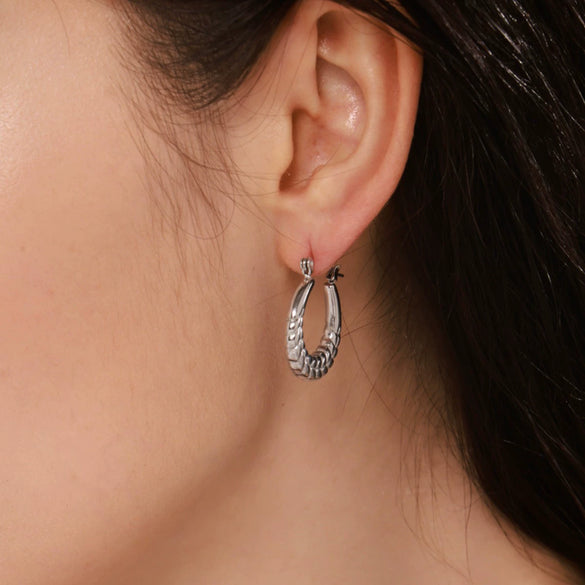 Wholesale Light Luxury 316L Stainless Steel Geometric Wheat Ear Earrings With Electroplating For Women