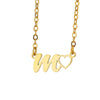 Wholesale Light Luxury Stainless Steel Heart Letter Pendant Necklace For Women With Electroplating